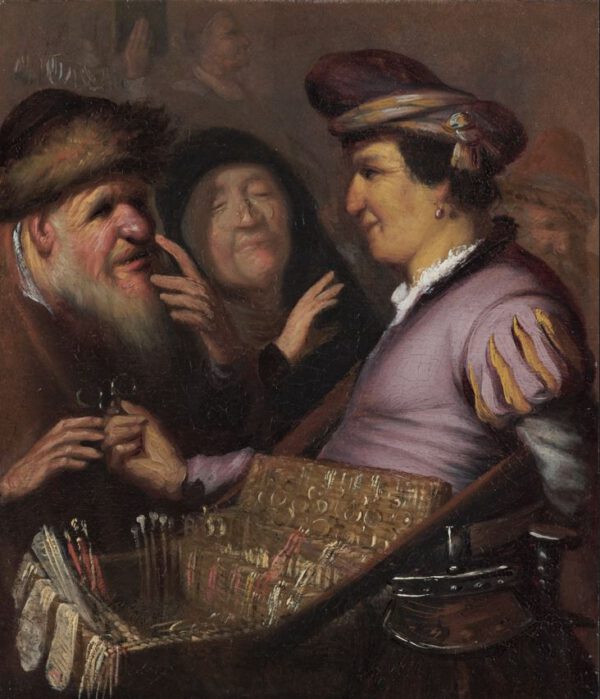 Rembrandt van Rijn, De brillenverkoper, uit de serie zintuigen Lakenhal Leiden